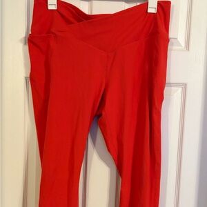 Fabletics red crossover 7/8 leggings.